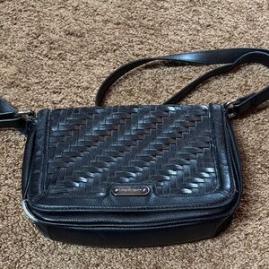 Longaberger Woven Leather - Stairstep Weave Crossbody Bag